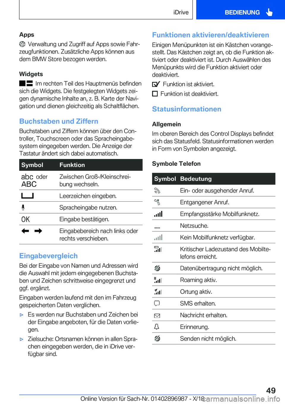 BMW Z4 2019  Betriebsanleitungen (in German) �A�p�p�s
���V�e�r�w�a�l�t�u�n�g��u�n�d��Z�u�g�r�i�f�f��a�u�f��A�p�p�s��s�o�w�i�e��F�a�h�rj
�z�e�u�g�f�u�n�k�t�i�o�n�e�n�.��Z�u�s�