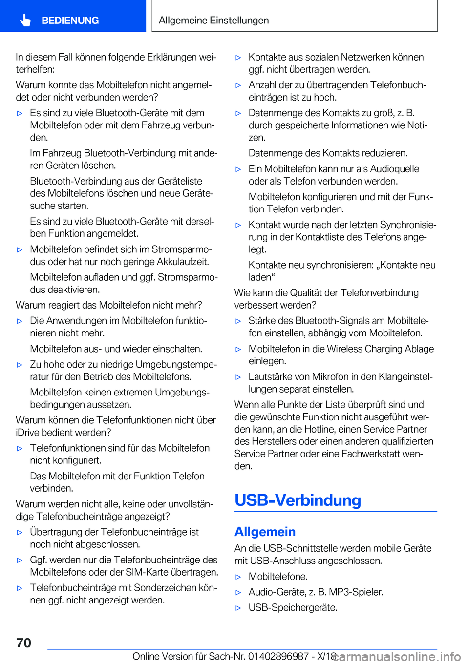 BMW Z4 2019  Betriebsanleitungen (in German) �I�n��d�i�e�s�e�m��F�a�l�l��k�