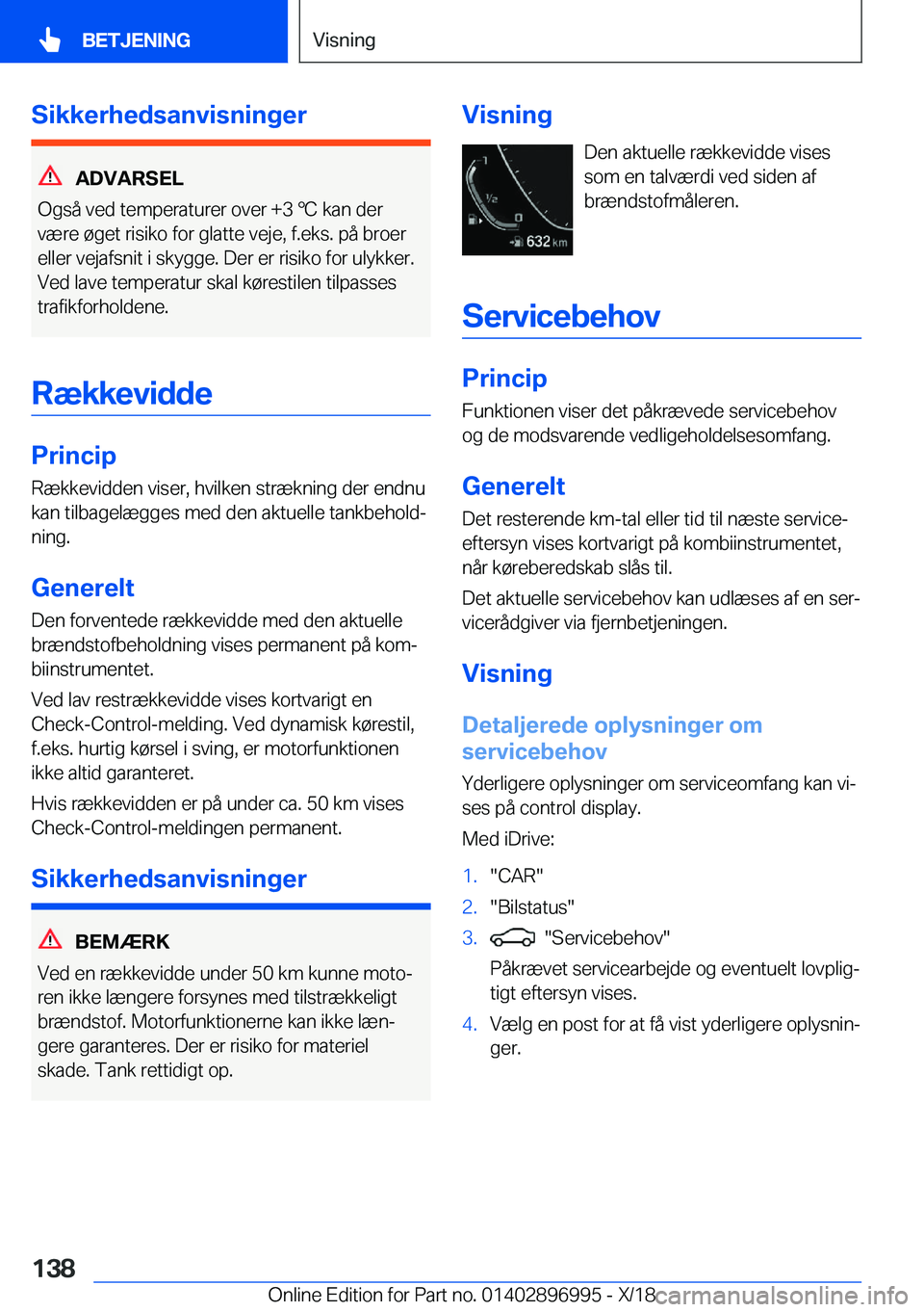 BMW Z4 2019  InstruktionsbØger (in Danish) �S�i�k�k�e�r�h�e�d�s�a�n�v�i�s�n�i�n�g�e�r
�A�D�V�A�R�S�E�L
�O�g�s�å��v�e�d��t�e�m�p�e�r�a�t�u�r�e�r��o�v�e�r��+�3�