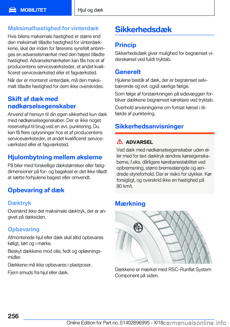 BMW Z4 2019  InstruktionsbØger (in Danish) �M�a�k�s�i�m�a�l�h�a�s�t�i�g�h�e�d��f�o�r��v�i�n�t�e�r�d�æ�k
�H�v�i�s��b�i�l�e�n�s��m�a�k�s�i�m�a�l�e��h�a�s�t�i�g�h�e�d��e�r��s�t�