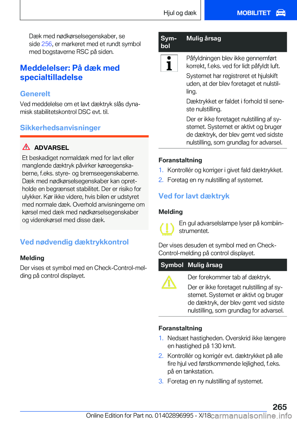 BMW Z4 2019  InstruktionsbØger (in Danish) �D�æ�k��m�e�d��n�