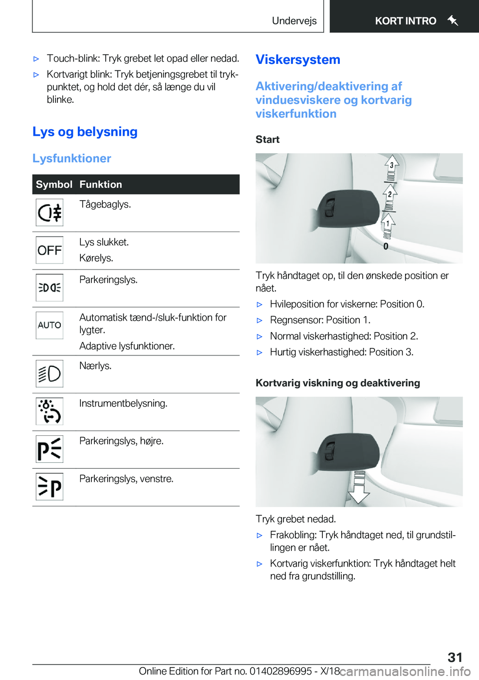 BMW Z4 2019  InstruktionsbØger (in Danish) 'x�T�o�u�c�h�-�b�l�i�n�k�:��T�r�y�k��g�r�e�b�e�t��l�e�t��o�p�a�d��e�l�l�e�r��n�e�d�a�d�.'x�K�o�r�t�v�a�r�i�g�t��b�l�i�n�k�:��T�r�y�k��b�e�t�j�e�n�i�n�g�s�g�r�e�b�e�t��t�i�l��t�r�y�k