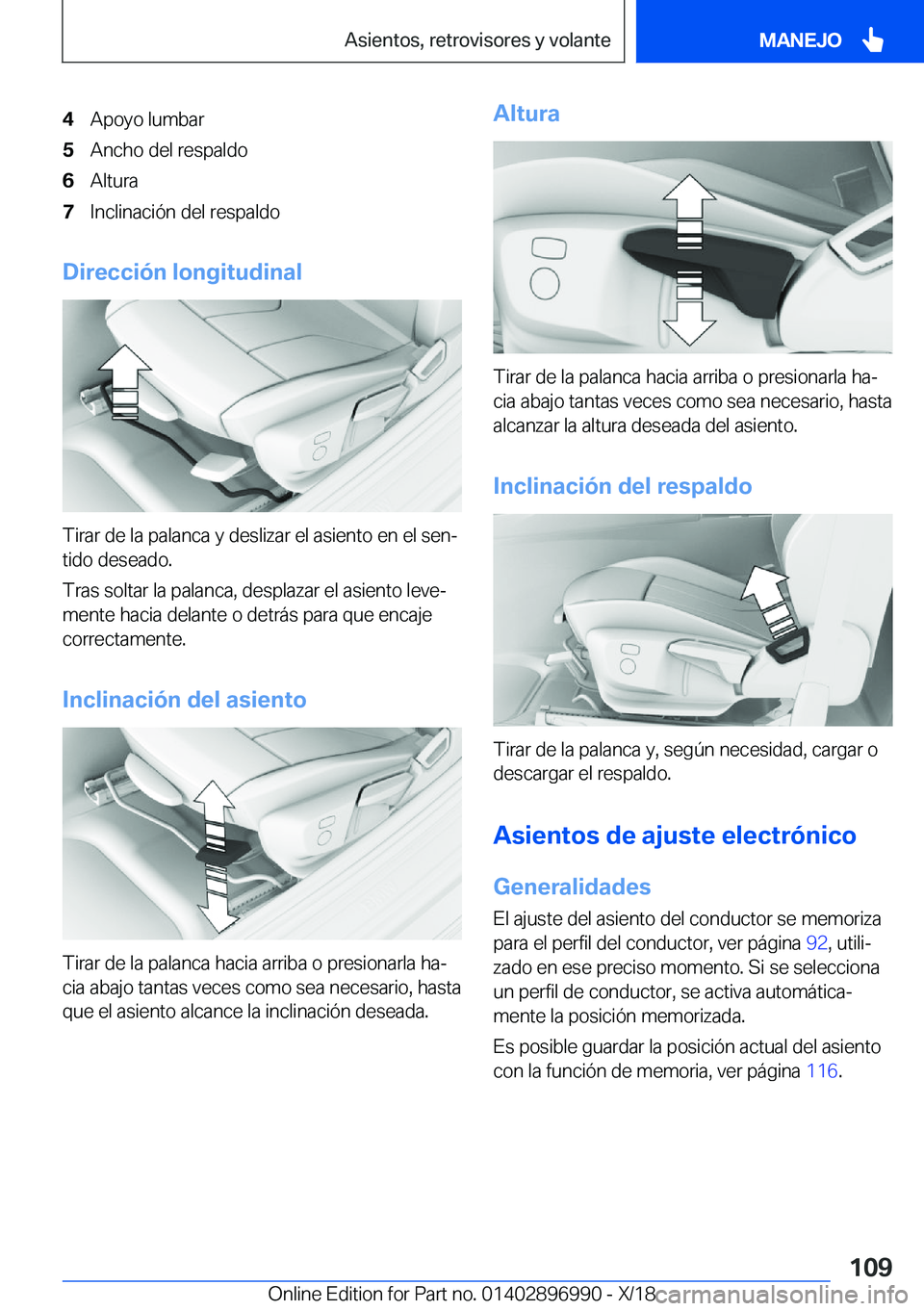 BMW Z4 2019  Manuales de Empleo (in Spanish) �4�A�p�o�y�o��l�u�m�b�a�r�5�A�n�c�h�o��d�e�l��r�e�s�p�a�l�d�o�6�A�l�t�u�r�a�7�I�n�c�l�i�n�a�c�i�