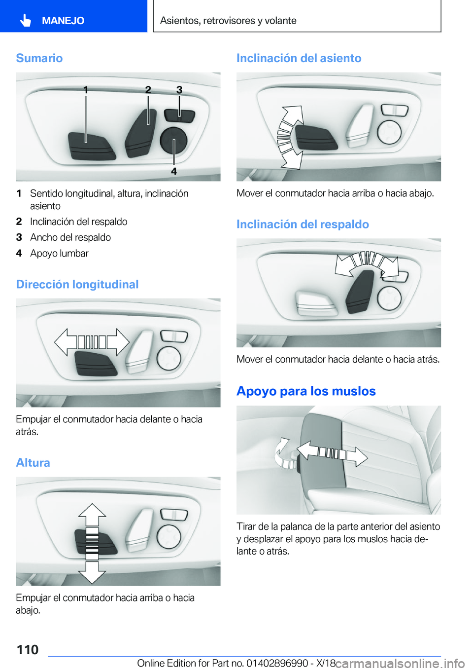 BMW Z4 2019  Manuales de Empleo (in Spanish) �S�u�m�a�r�i�o�1�S�e�n�t�i�d�o��l�o�n�g�i�t�u�d�i�n�a�l�,��a�l�t�u�r�a�,��i�n�c�l�i�n�a�c�i�