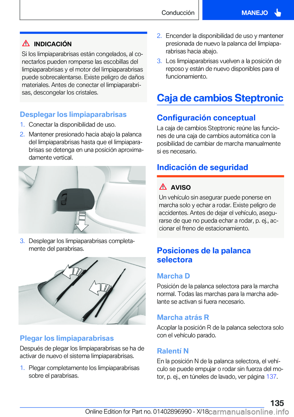 BMW Z4 2019  Manuales de Empleo (in Spanish) �I�N�D�I�C�A�C�I�