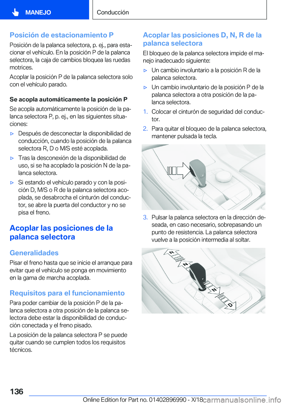 BMW Z4 2019  Manuales de Empleo (in Spanish) �P�o�s�i�c�i�