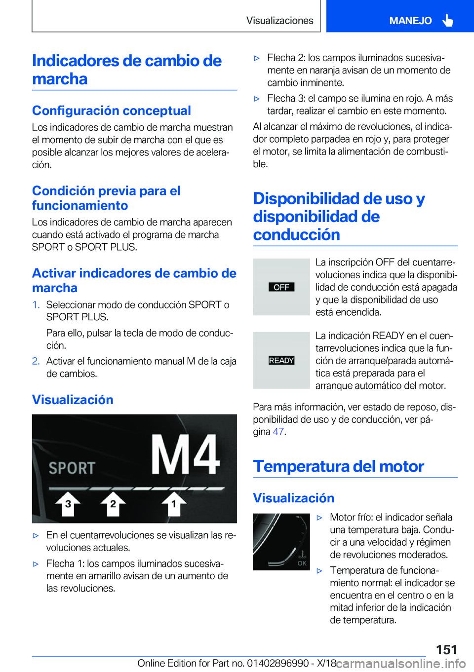 BMW Z4 2019  Manuales de Empleo (in Spanish) �I�n�d�i�c�a�d�o�r�e�s��d�e��c�a�m�b�i�o��d�e
�m�a�r�c�h�a
�C�o�n�f�i�g�u�r�a�c�i�