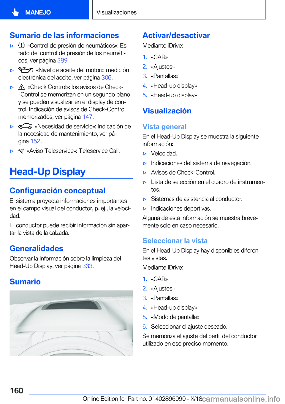 BMW Z4 2019  Manuales de Empleo (in Spanish) �S�u�m�a�r�i�o��d�e��l�a�s��i�n�f�o�r�m�a�c�i�o�n�e�sx���«�C�o�n�t�r�o�l��d�e��p�r�e�s�i�