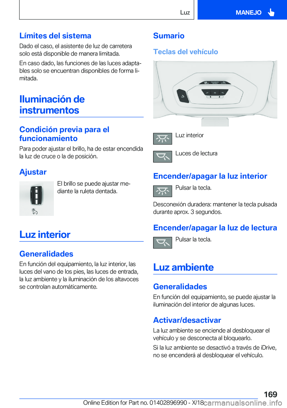 BMW Z4 2019  Manuales de Empleo (in Spanish) �L�