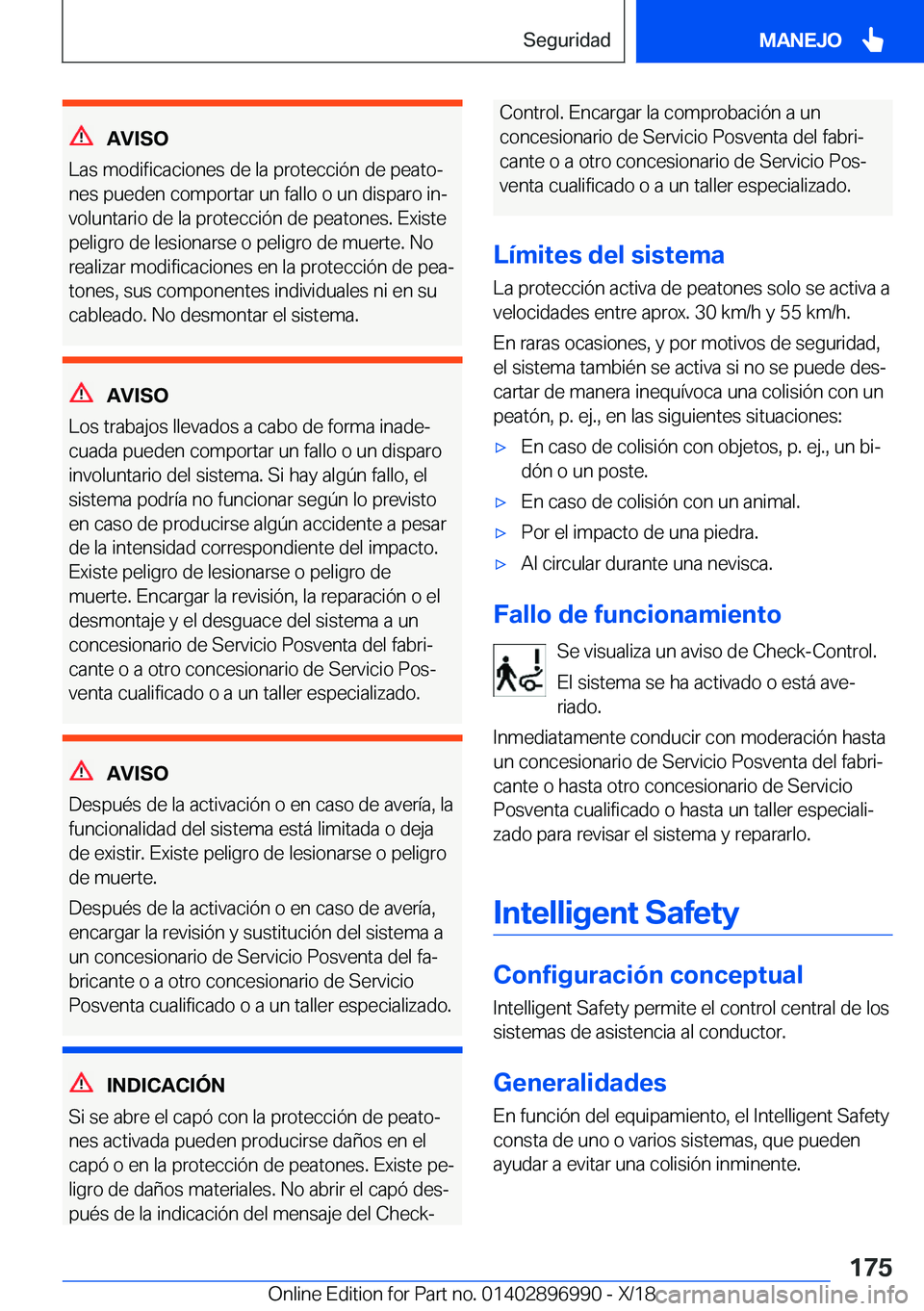 BMW Z4 2019  Manuales de Empleo (in Spanish) �A�V�I�S�O
�L�a�s��m�o�d�i�f�i�c�a�c�i�o�n�e�s��d�e��l�a��p�r�o�t�e�c�c�i�