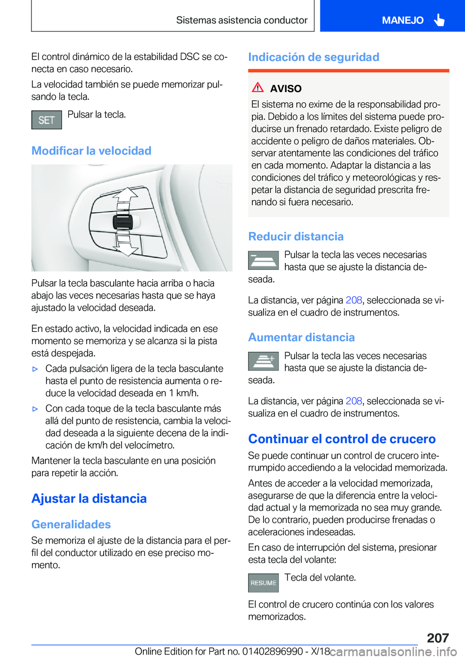 BMW Z4 2019  Manuales de Empleo (in Spanish) �E�l��c�o�n�t�r�o�l��d�i�n�