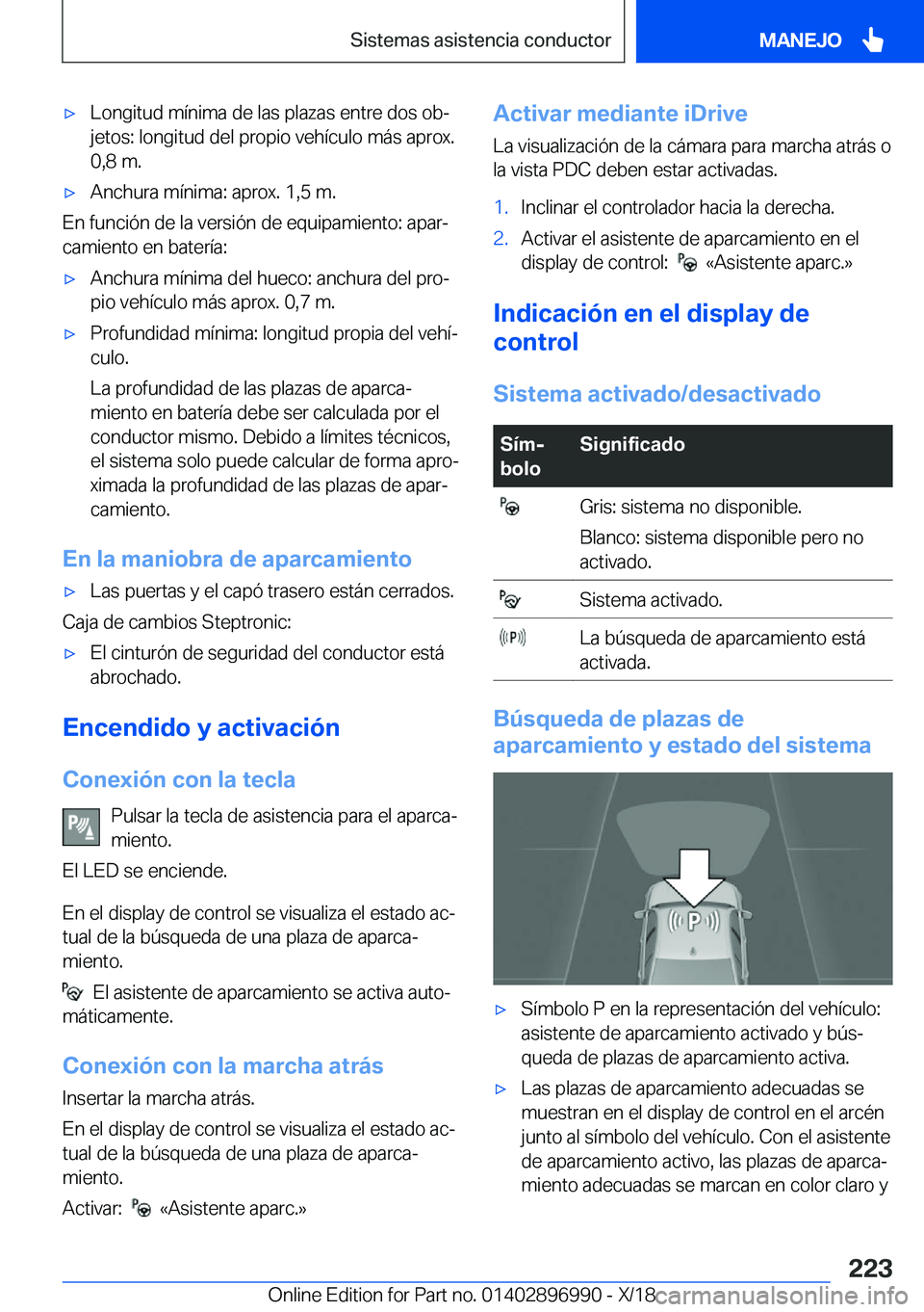BMW Z4 2019  Manuales de Empleo (in Spanish) x�L�o�n�g�i�t�u�d��m�