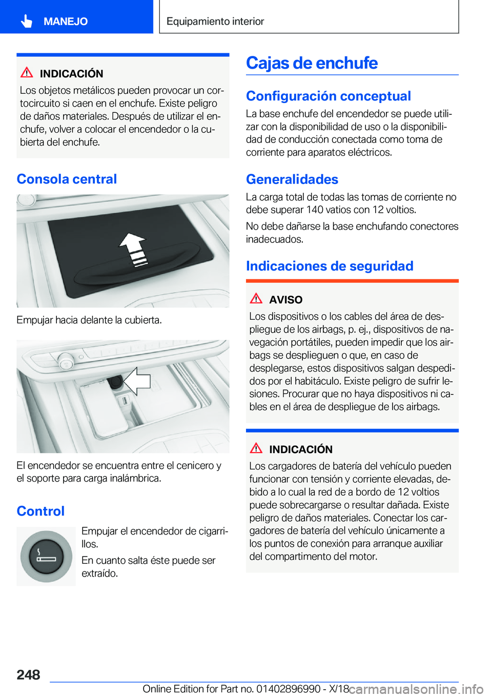 BMW Z4 2019  Manuales de Empleo (in Spanish) �I�N�D�I�C�A�C�I�