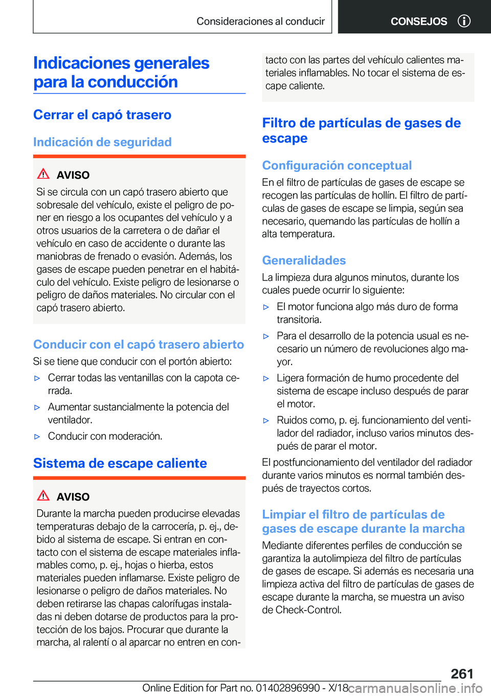 BMW Z4 2019  Manuales de Empleo (in Spanish) �I�n�d�i�c�a�c�i�o�n�e�s��g�e�n�e�r�a�l�e�s�p�a�r�a��l�a��c�o�n�d�u�c�c�i�