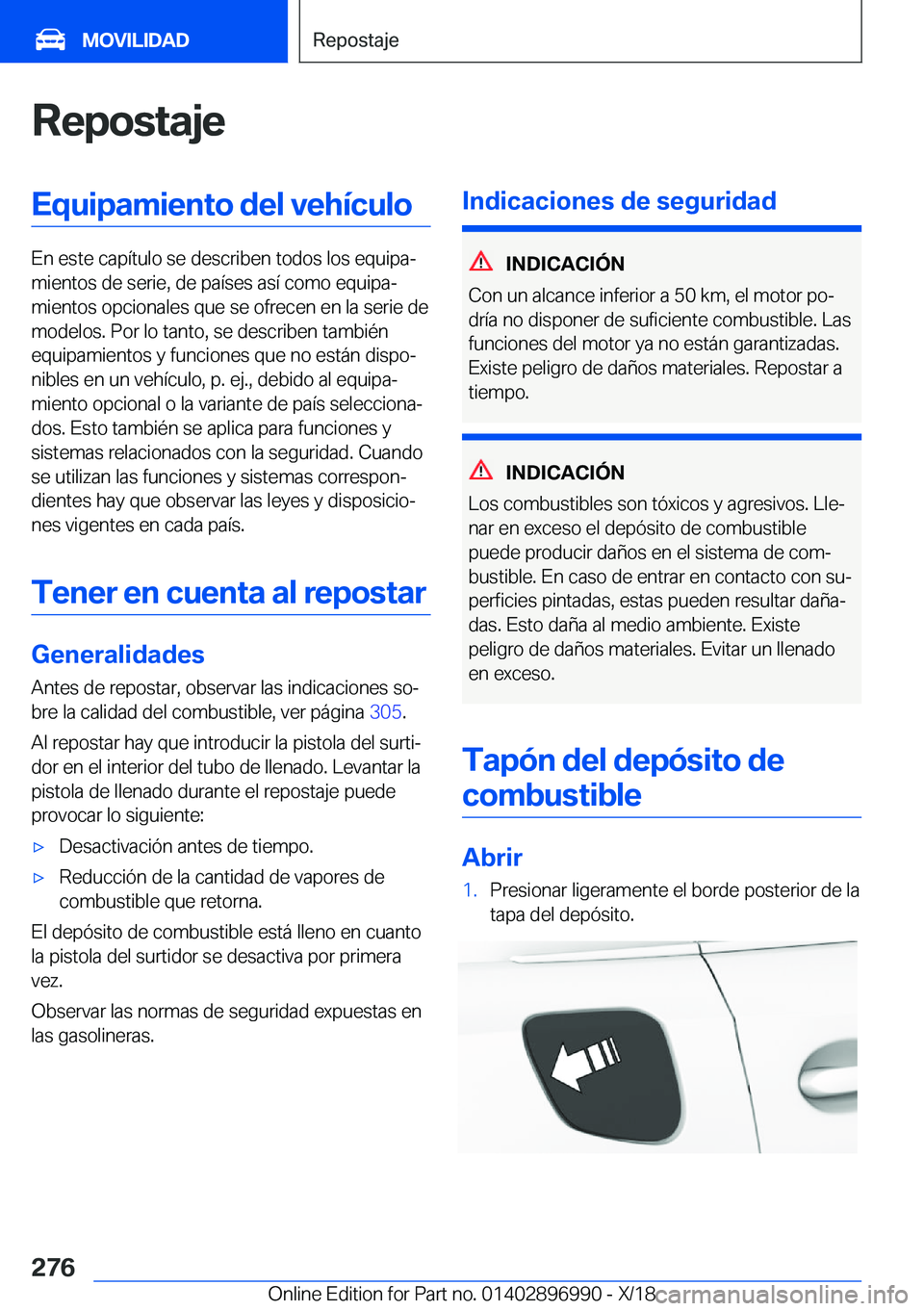 BMW Z4 2019  Manuales de Empleo (in Spanish) �R�e�p�o�s�t�a�j�e�E�q�u�i�p�a�m�i�e�n�t�o��d�e�l��v�e�h�