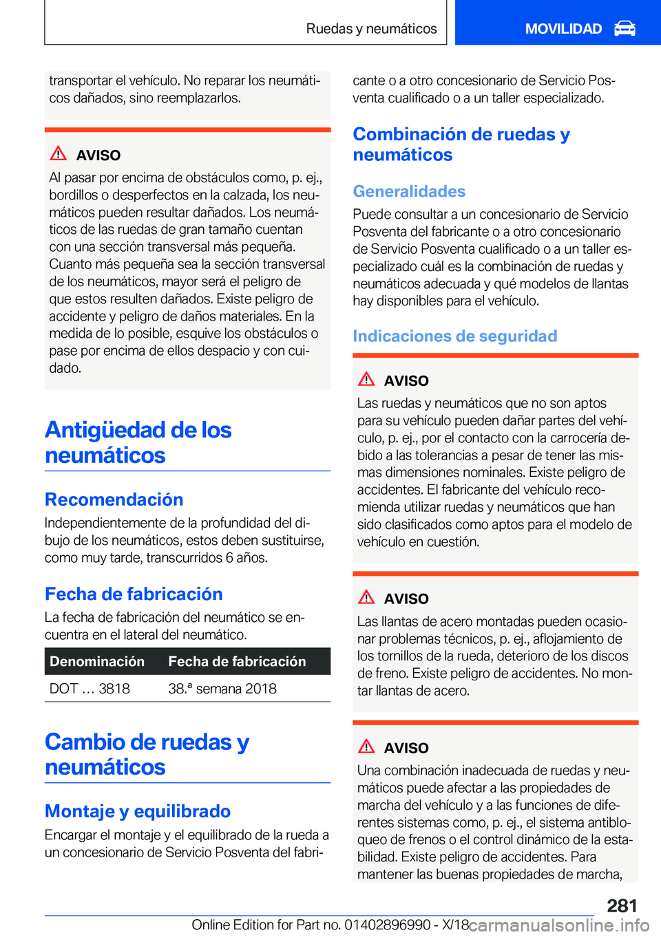 BMW Z4 2019  Manuales de Empleo (in Spanish) �t�r�a�n�s�p�o�r�t�a�r��e�l��v�e�h�