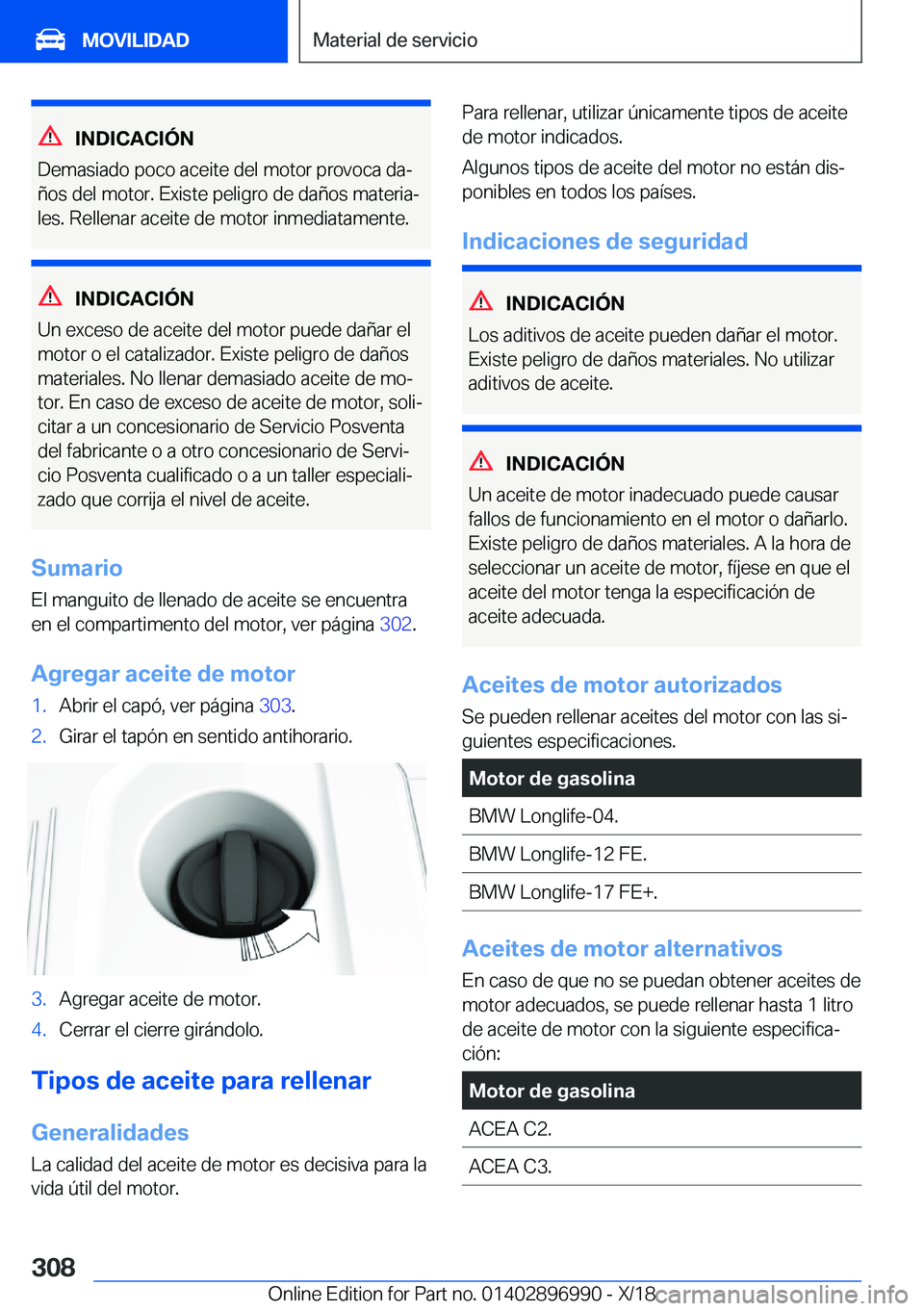 BMW Z4 2019  Manuales de Empleo (in Spanish) �I�N�D�I�C�A�C�I�