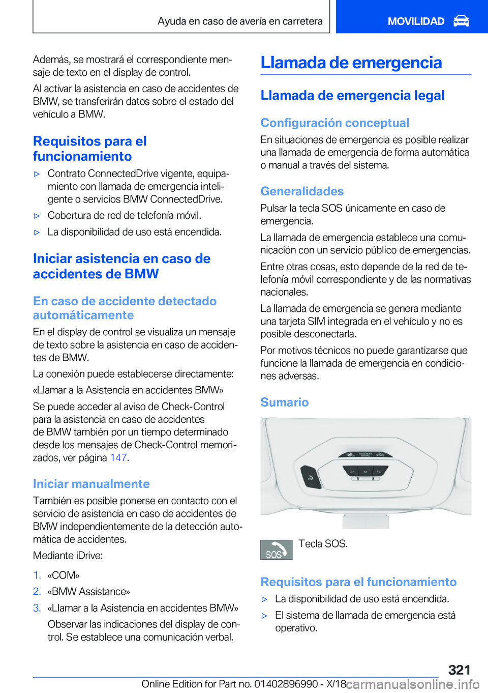 BMW Z4 2019  Manuales de Empleo (in Spanish) �A�d�e�m�
