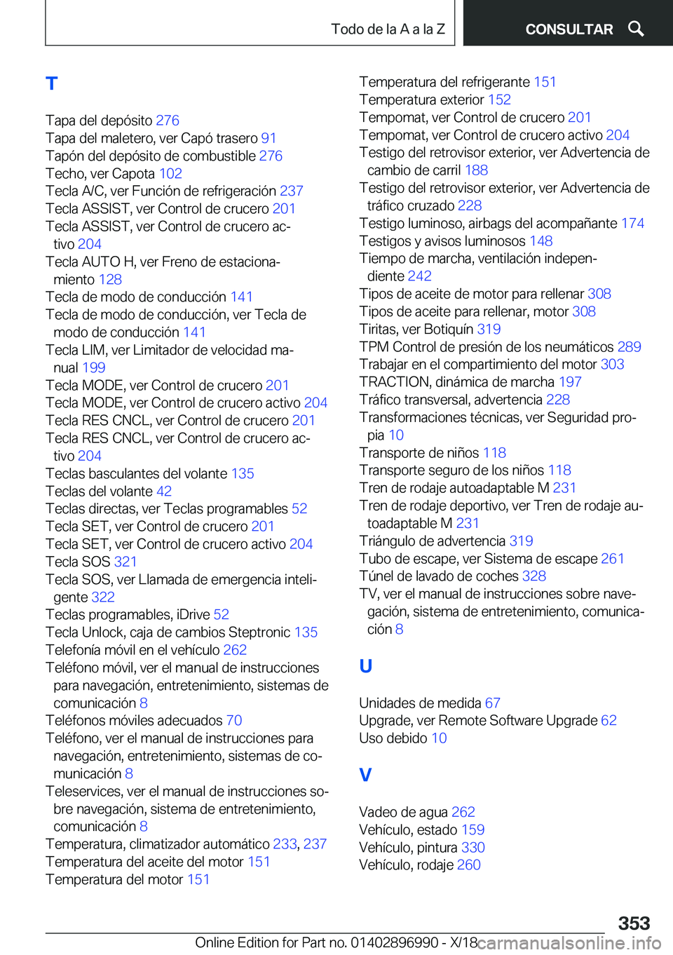 BMW Z4 2019  Manuales de Empleo (in Spanish) �T�T�a�p�a��d�e�l��d�e�p�