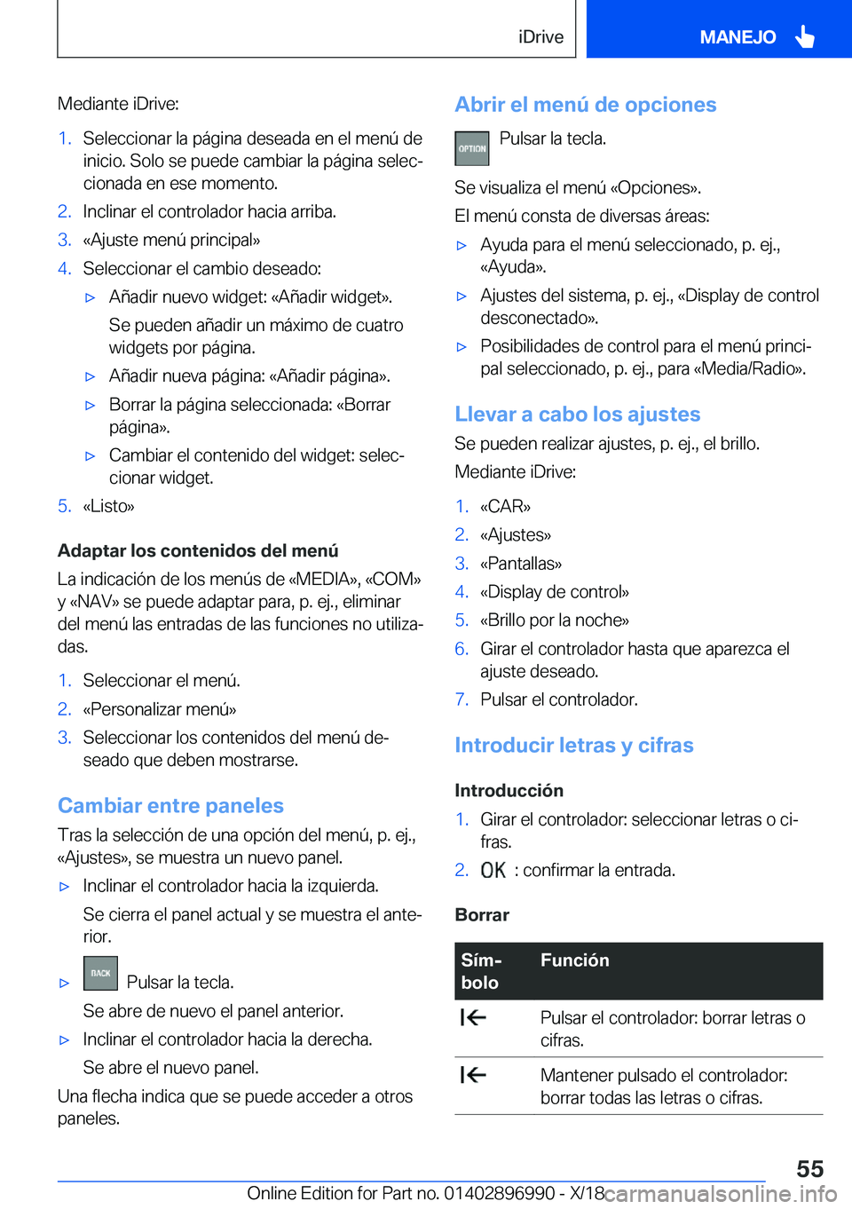 BMW Z4 2019  Manuales de Empleo (in Spanish) �M�e�d�i�a�n�t�e��i�D�r�i�v�e�:�1�.�S�e�l�e�c�c�i�o�n�a�r��l�a��p�