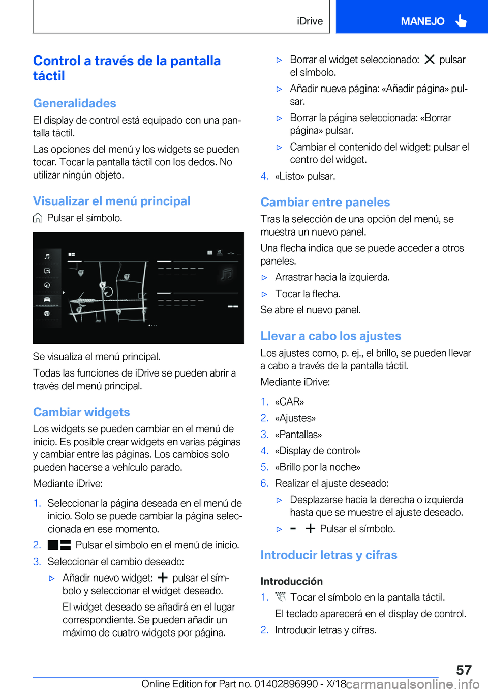 BMW Z4 2019  Manuales de Empleo (in Spanish) �C�o�n�t�r�o�l��a��t�r�a�v�