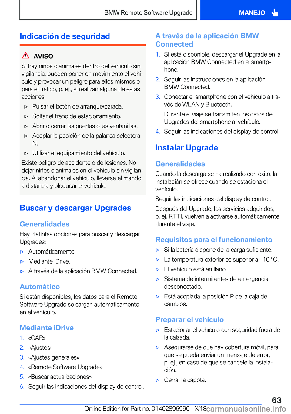 BMW Z4 2019  Manuales de Empleo (in Spanish) �I�n�d�i�c�a�c�i�