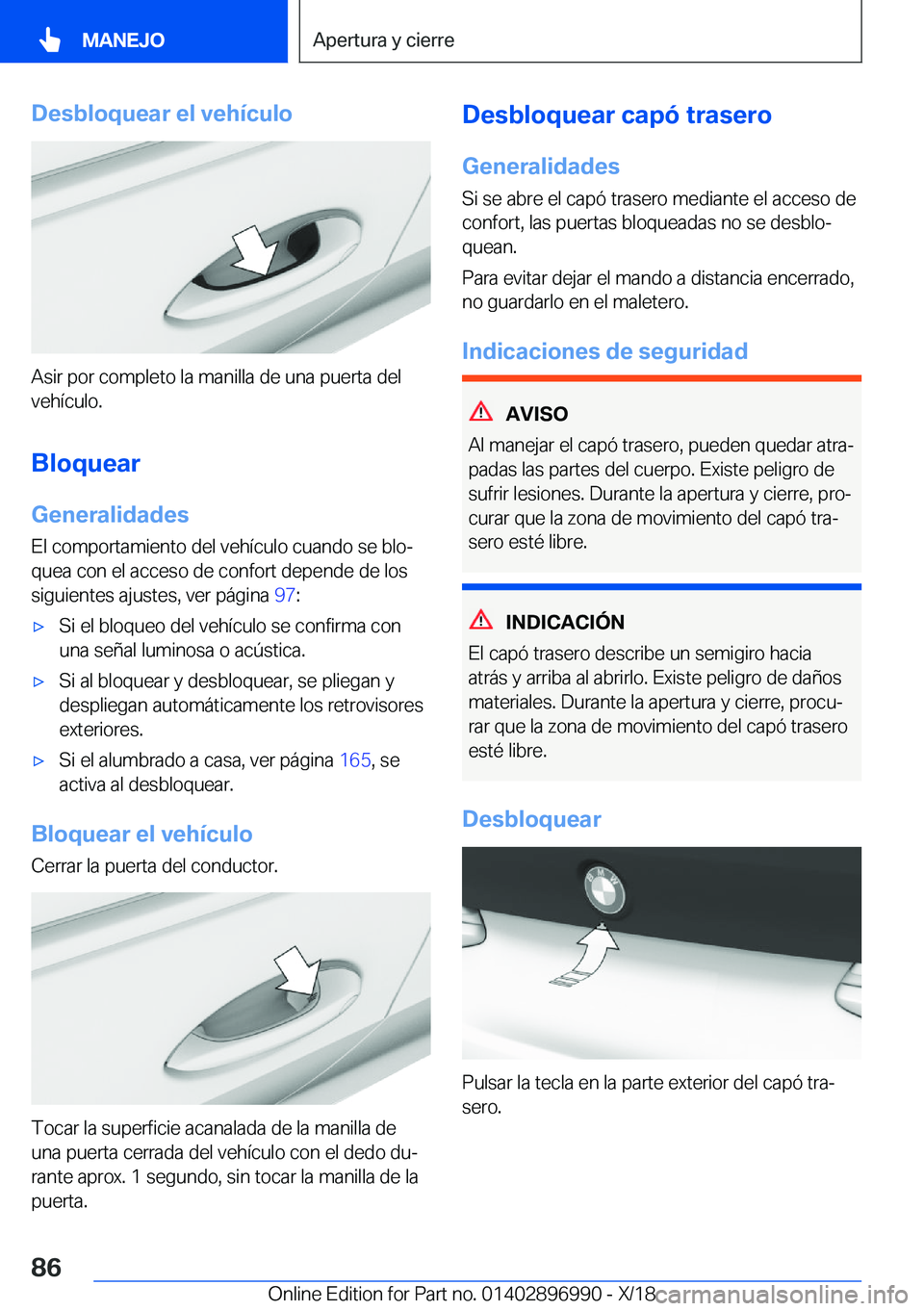 BMW Z4 2019  Manuales de Empleo (in Spanish) �D�e�s�b�l�o�q�u�e�a�r��e�l��v�e�h�