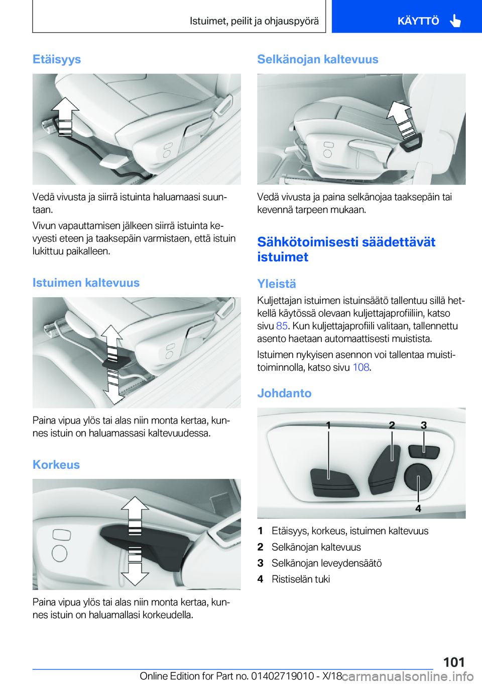 BMW Z4 2019  Omistajan Käsikirja (in Finnish) �E�t�
