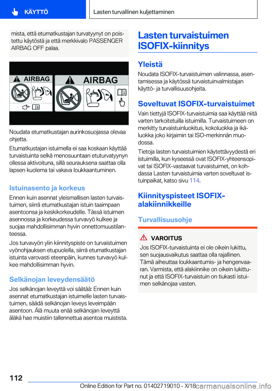 BMW Z4 2019  Omistajan Käsikirja (in Finnish) �m�i�s�t�a�,��e�t�t�