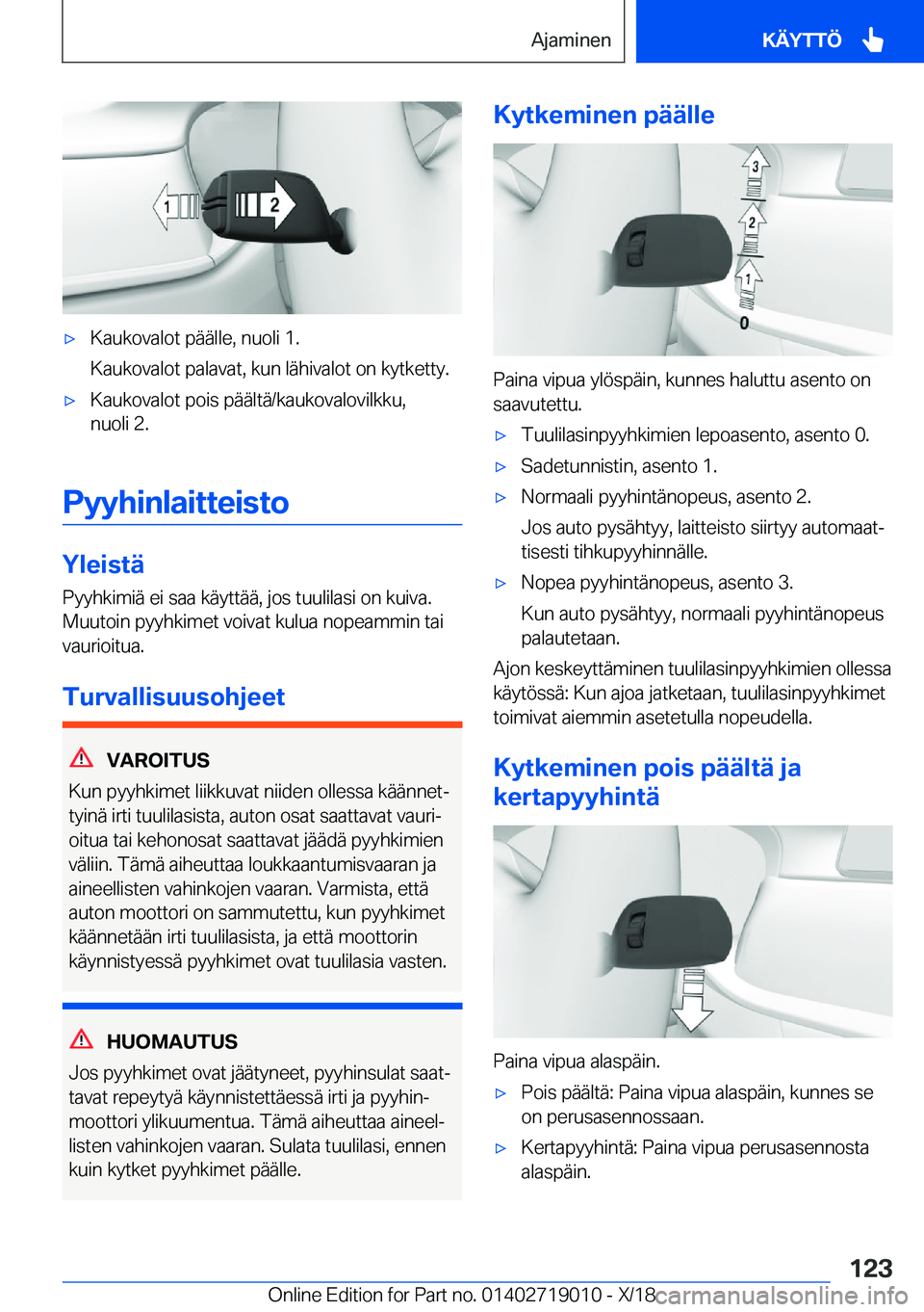 BMW Z4 2019  Omistajan Käsikirja (in Finnish) 'x�K�a�u�k�o�v�a�l�o�t��p�