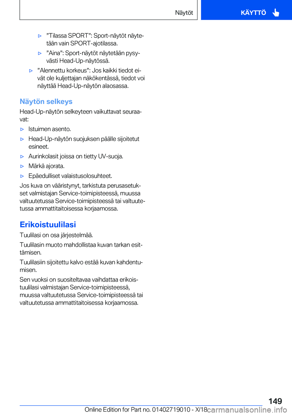 BMW Z4 2019  Omistajan Käsikirja (in Finnish) 'xw�T�i�l�a�s�s�a��S�P�O�R�Tw�:��S�p�o�r�t�-�n�