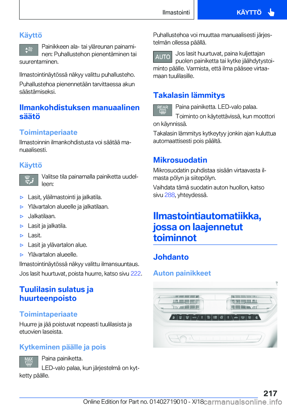 BMW Z4 2019  Omistajan Käsikirja (in Finnish) �K�