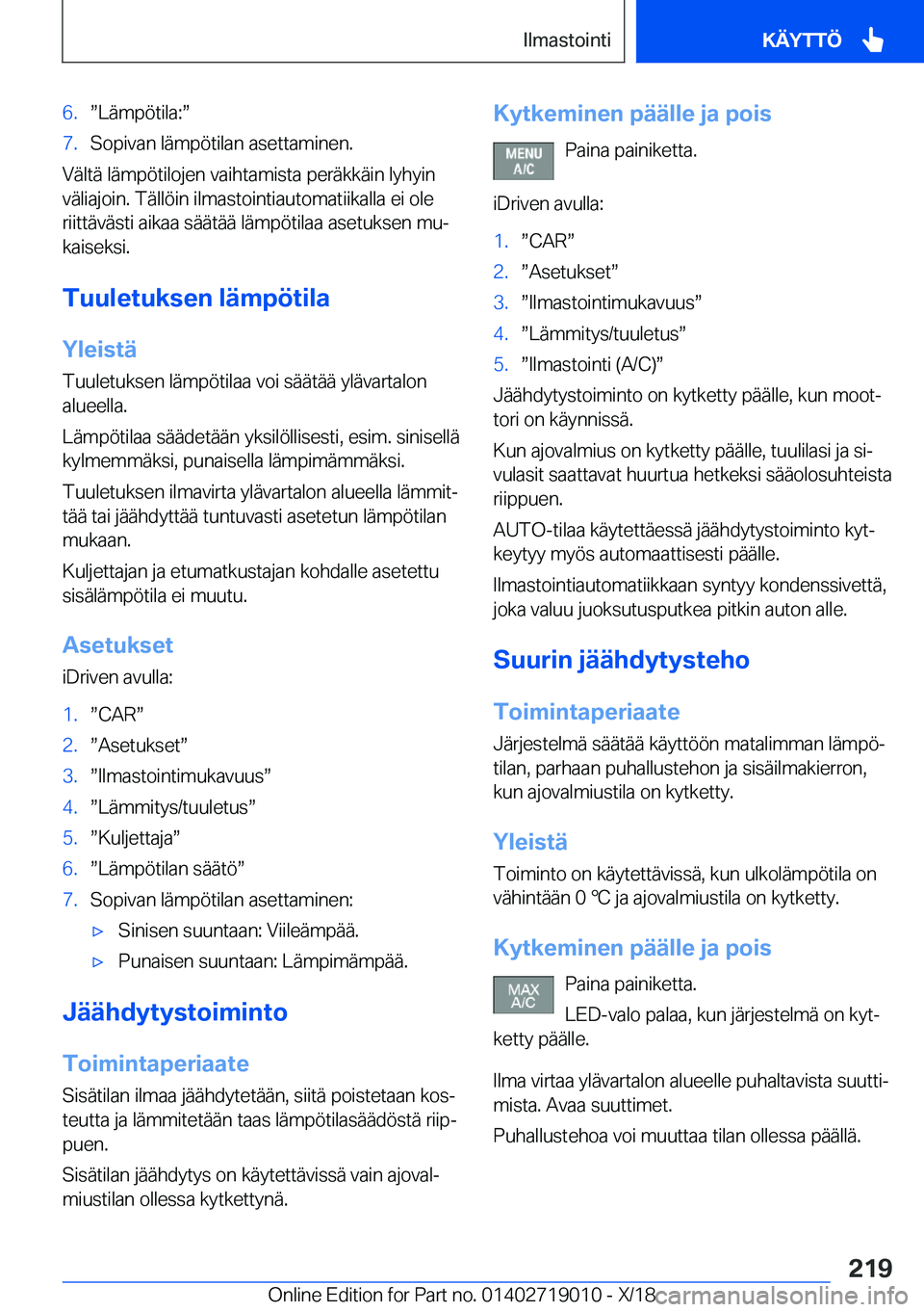 BMW Z4 2019  Omistajan Käsikirja (in Finnish) �6�.w�L�