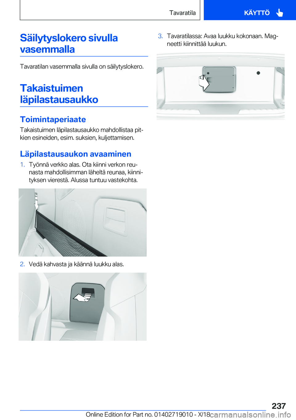 BMW Z4 2019  Omistajan Käsikirja (in Finnish) �S�