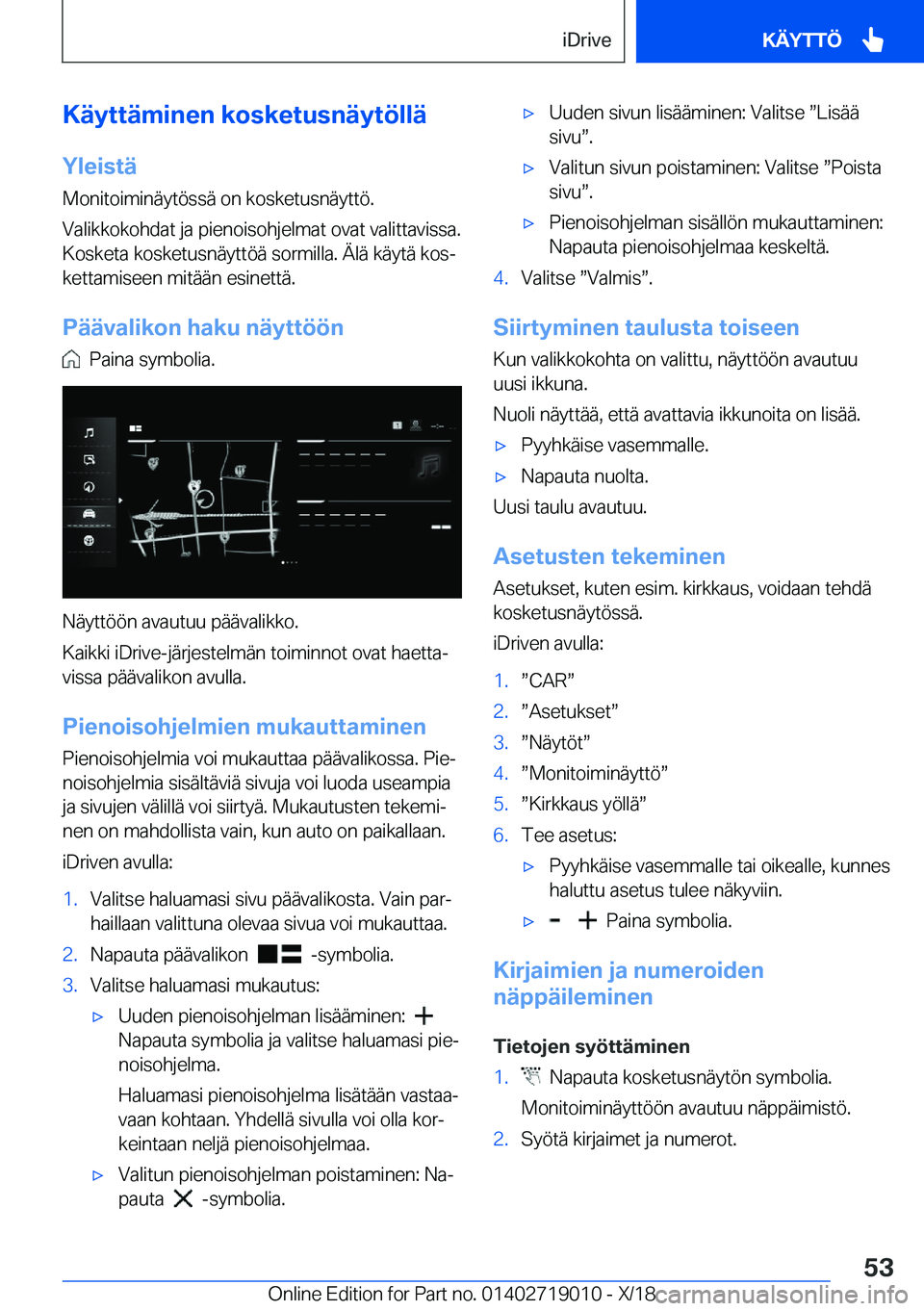 BMW Z4 2019  Omistajan Käsikirja (in Finnish) �K�