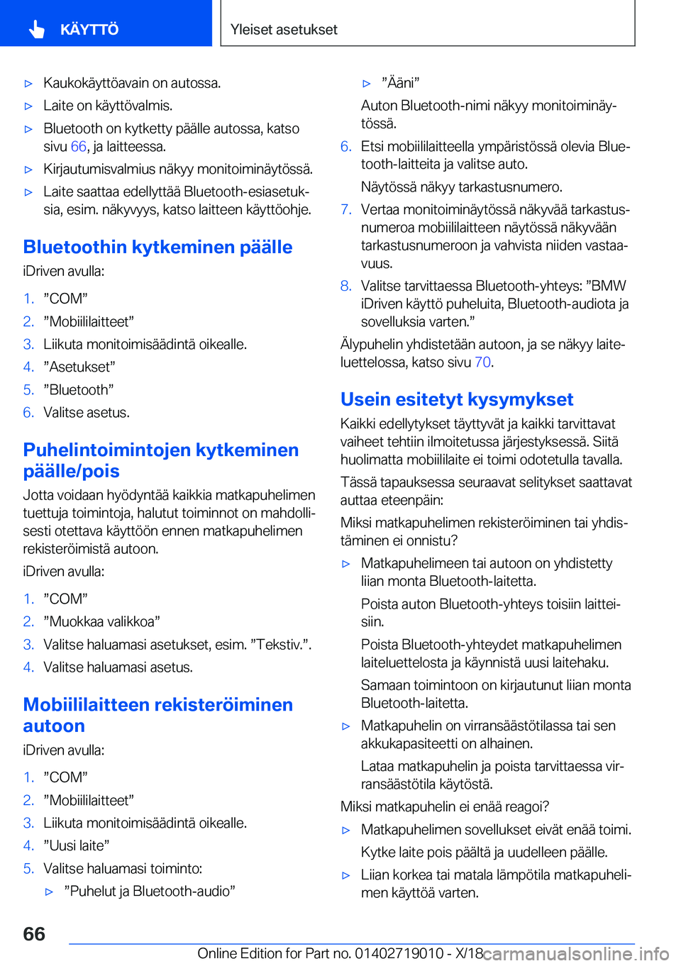 BMW Z4 2019  Omistajan Käsikirja (in Finnish) 'x�K�a�u�k�o�k�