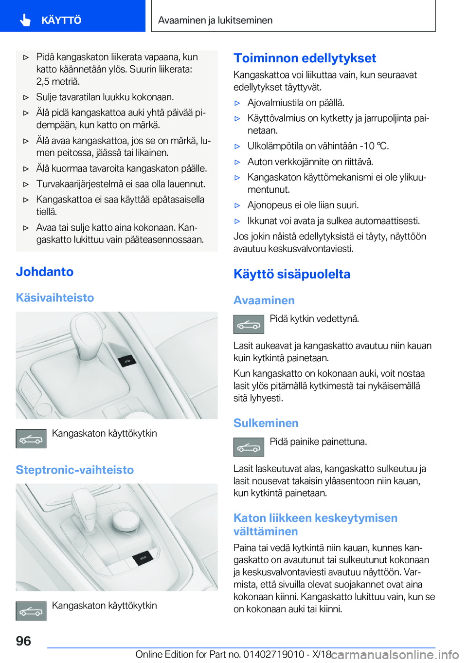 BMW Z4 2019  Omistajan Käsikirja (in Finnish) 'x�P�i�d�