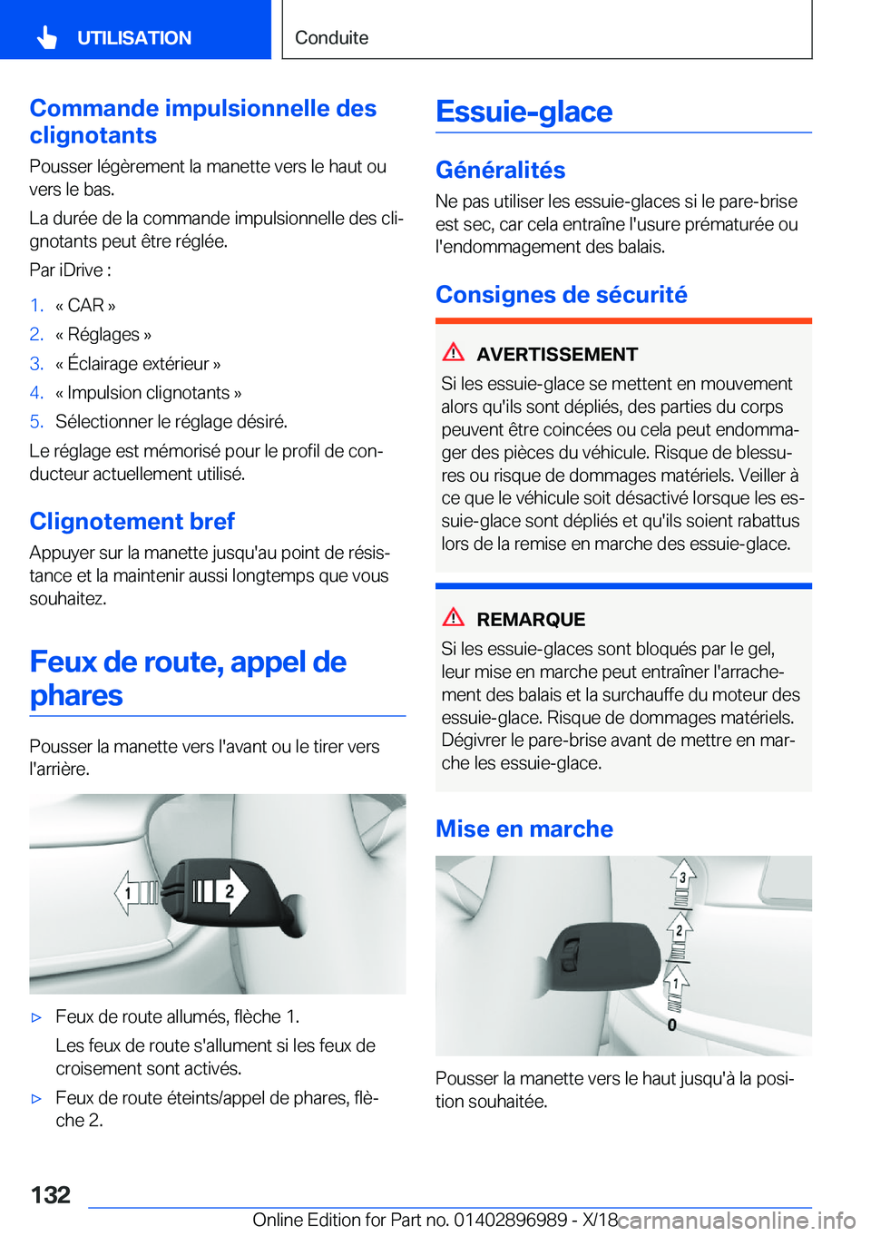 BMW Z4 2019  Notices Demploi (in French) �C�o�m�m�a�n�d�e��i�m�p�u�l�s�i�o�n�n�e�l�l�e��d�e�s
�c�l�i�g�n�o�t�a�n�t�s
�P�o�u�s�s�e�r��l�é�g�è�r�e�m�e�n�t��l�a��m�a�n�e�t�t�e��v�e�r�s��l�e��h�a�u�t��o�u�v�e�r�s��l�e��b�a�s�.
�L�a�