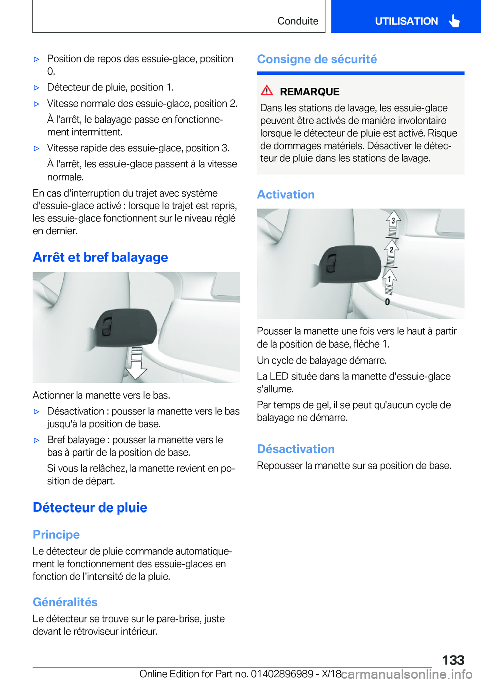 BMW Z4 2019  Notices Demploi (in French) 'x�P�o�s�i�t�i�o�n��d�e��r�e�p�o�s��d�e�s��e�s�s�u�i�e�-�g�l�a�c�e�,��p�o�s�i�t�i�o�n�0�.'x�D�é�t�e�c�t�e�u�r��d�e��p�l�u�i�e�,��p�o�s�i�t�i�o�n��1�.'x�V�i�t�e�s�s�e��n�o�r�m�a�