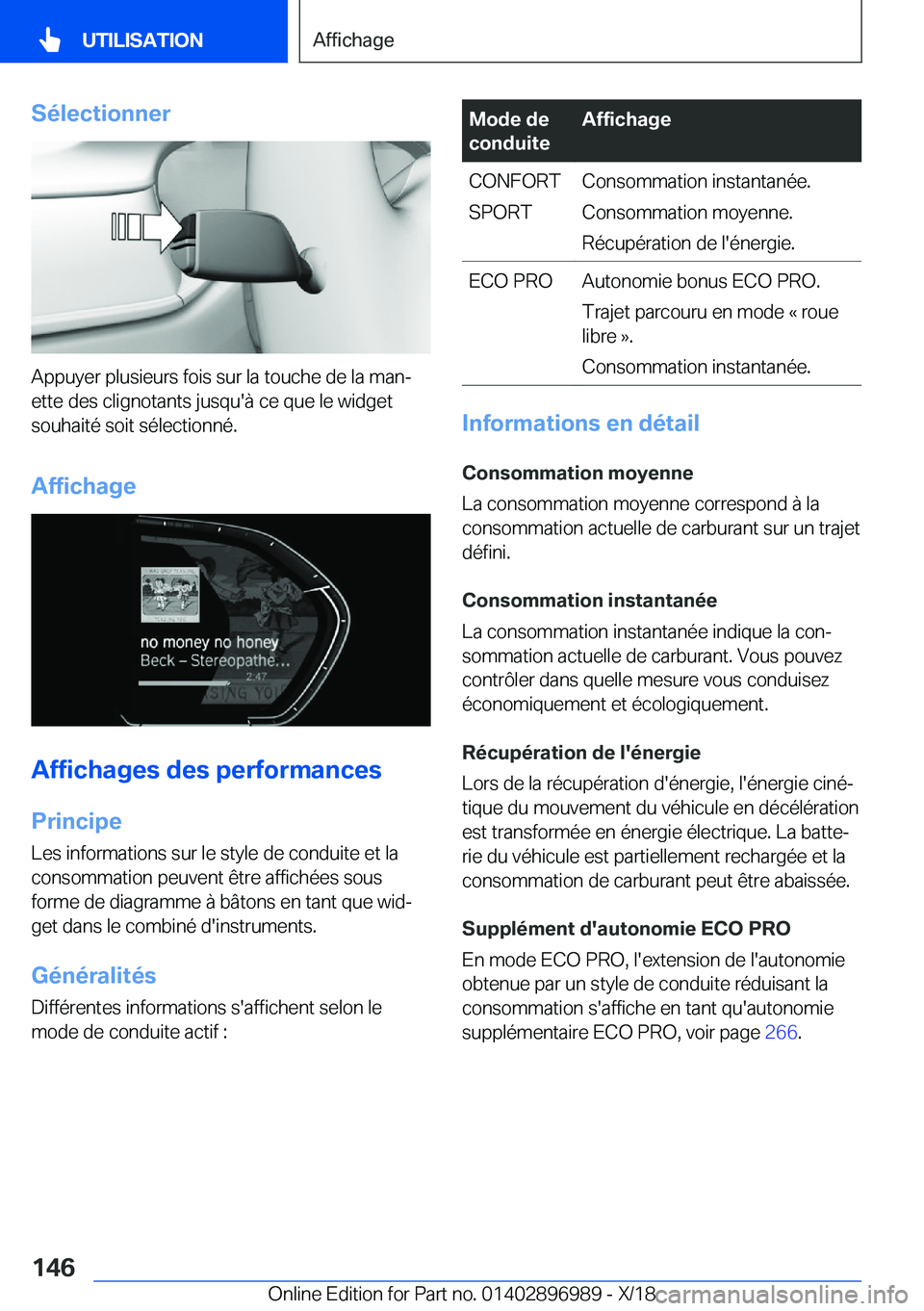 BMW Z4 2019  Notices Demploi (in French) �S�é�l�e�c�t�i�o�n�n�e�r
�A�p�p�u�y�e�r��p�l�u�s�i�e�u�r�s��f�o�i�s��s�u�r��l�a��t�o�u�c�h�e��d�e��l�a��m�a�nj
�e�t�t�e��d�e�s��c�l�i�g�n�o�t�a�n�t�s��j�u�s�q�u�'�