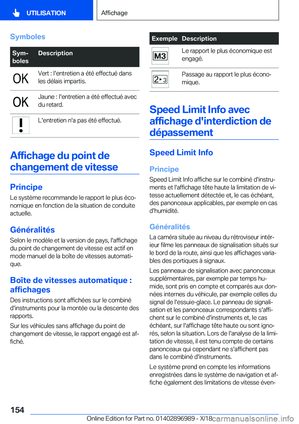 BMW Z4 2019  Notices Demploi (in French) �S�y�m�b�o�l�e�s�S�y�mj
�b�o�l�e�s�D�e�s�c�r�i�p�t�i�o�n�V�e�r�t��:��l�'�e�n�t�r�e�t�i�e�n��a��é�t�é��e�f�f�e�c�t�u�é��d�a�n�s
�l�e�s��d�é�l�a�i�s��i�m�p�a�r�t�i�s�.�J�a�u�n�e��:��l