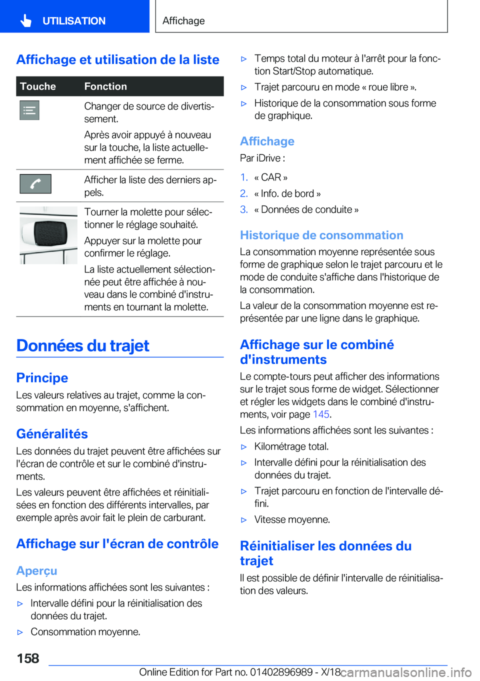 BMW Z4 2019  Notices Demploi (in French) �A�f�f�i�c�h�a�g�e��e�t��u�t�i�l�i�s�a�t�i�o�n��d�e��l�a��l�i�s�t�e�T�o�u�c�h�e�F�o�n�c�t�i�o�n�C�h�a�n�g�e�r��d�e��s�o�u�r�c�e��d�e��d�i�v�e�r�t�i�sj
�s�e�m�e�n�t�.
�A�p�r�è�s��a�v�o�i�r�