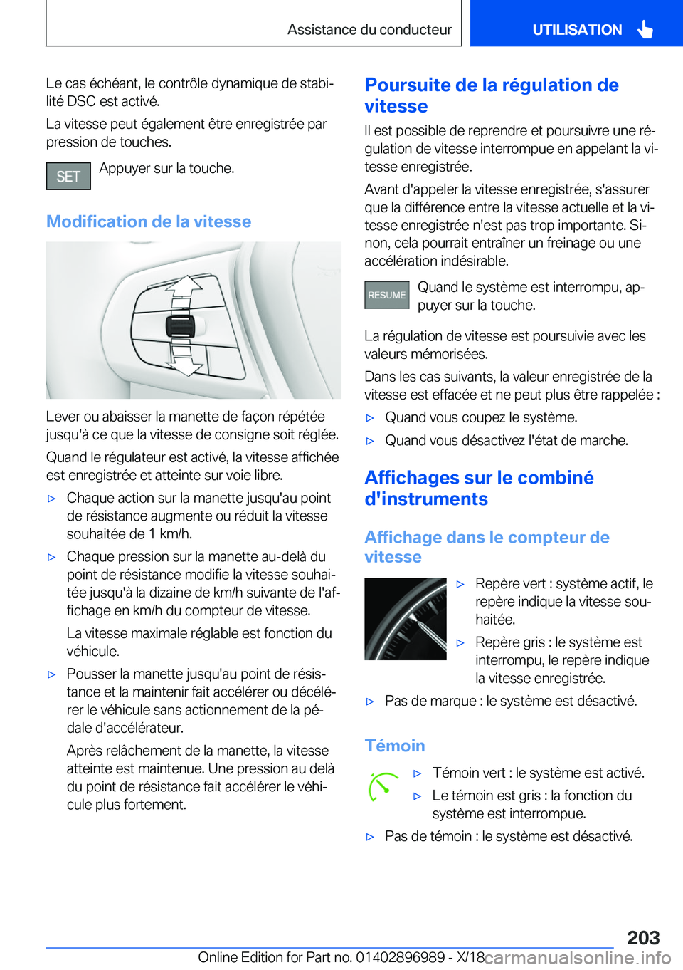 BMW Z4 2019  Notices Demploi (in French) �L�e��c�a�s��é�c�h�é�a�n�t�,��l�e��c�o�n�t�r�