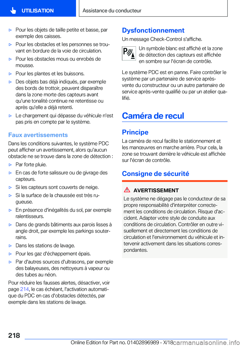 BMW Z4 2019  Notices Demploi (in French) 'x�P�o�u�r��l�e�s��o�b�j�e�t�s��d�e��t�a�i�l�l�e��p�e�t�i�t�e��e�t��b�a�s�s�e�,��p�a�r
�e�x�e�m�p�l�e��d�e�s��c�a�i�s�s�e�s�.'x�P�o�u�r��l�e�s��o�b�s�t�a�c�l�e�s��e�t��l�e�s��p�