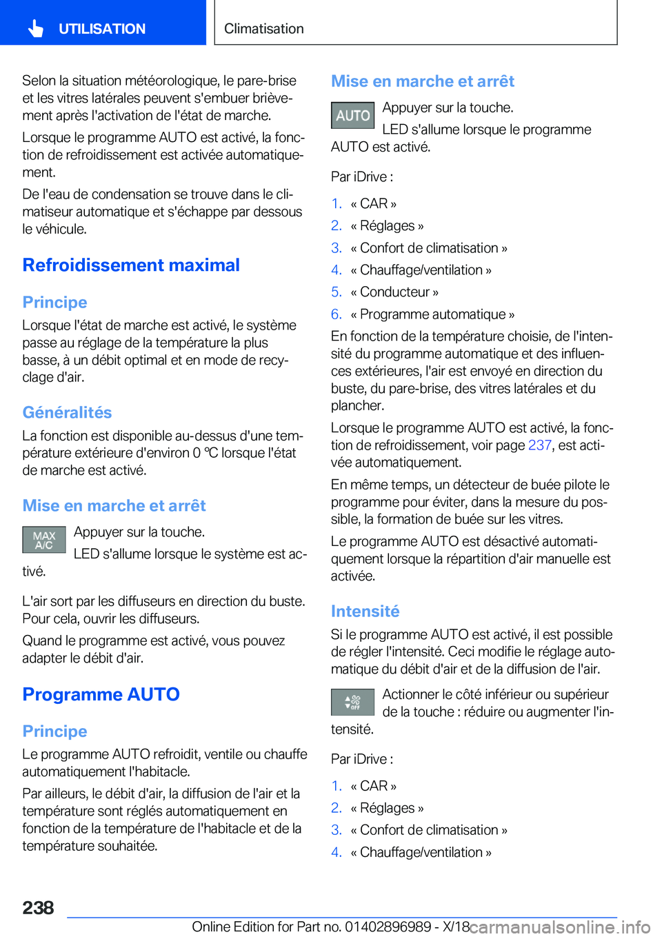 BMW Z4 2019  Notices Demploi (in French) �S�e�l�o�n��l�a��s�i�t�u�a�t�i�o�n��m�é�t�é�o�r�o�l�o�g�i�q�u�e�,��l�e��p�a�r�e�-�b�r�i�s�e
�e�t��l�e�s��v�i�t�r�e�s��l�a�t�é�r�a�l�e�s��p�e�u�v�e�n�t��s�'�e�m�b�u�e�r��b�r�i�è�v�e