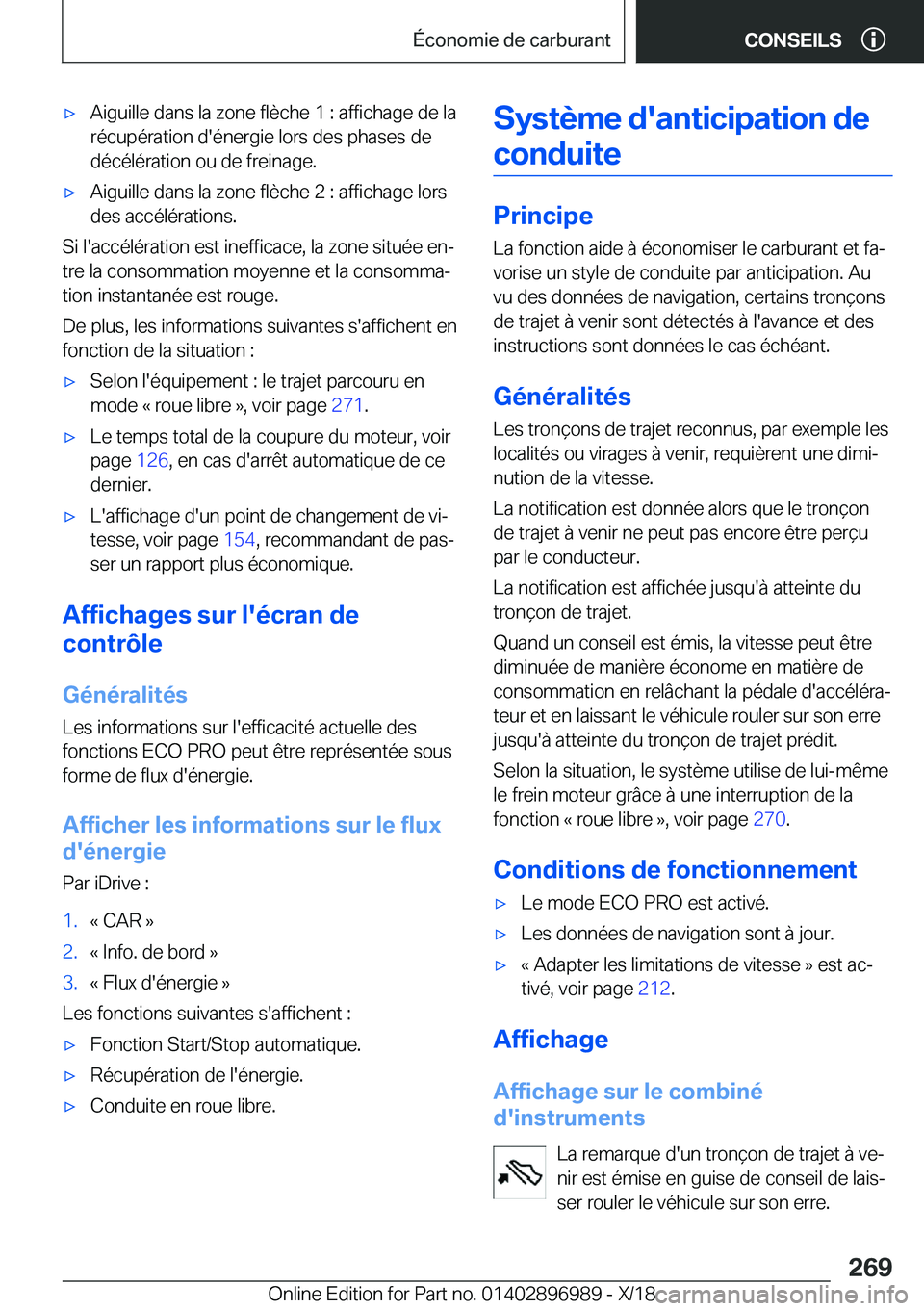 BMW Z4 2019  Notices Demploi (in French) 'x�A�i�g�u�i�l�l�e��d�a�n�s��l�a��z�o�n�e��f�l�è�c�h�e��1��:��a�f�f�i�c�h�a�g�e��d�e��l�a
�r�é�c�u�p�é�r�a�t�i�o�n��d�'�é�n�e�r�g�i�e��l�o�r�s��d�e�s��p�h�a�s�e�s��d�e
�d�é�