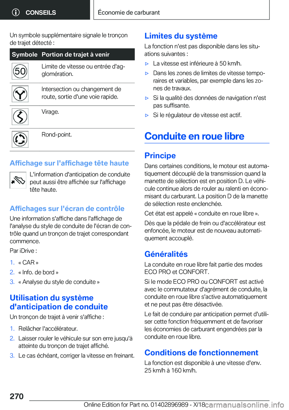BMW Z4 2019  Notices Demploi (in French) �U�n��s�y�m�b�o�l�e��s�u�p�p�l�é�m�e�n�t�a�i�r�e��s�i�g�n�a�l�e��l�e��t�r�o�n�ç�o�n
�d�e��t�r�a�j�e�t��d�é�t�e�c�t�é��:�S�y�m�b�o�l�e�P�o�r�t�i�o�n��d�e��t�r�a�j�e�t��
