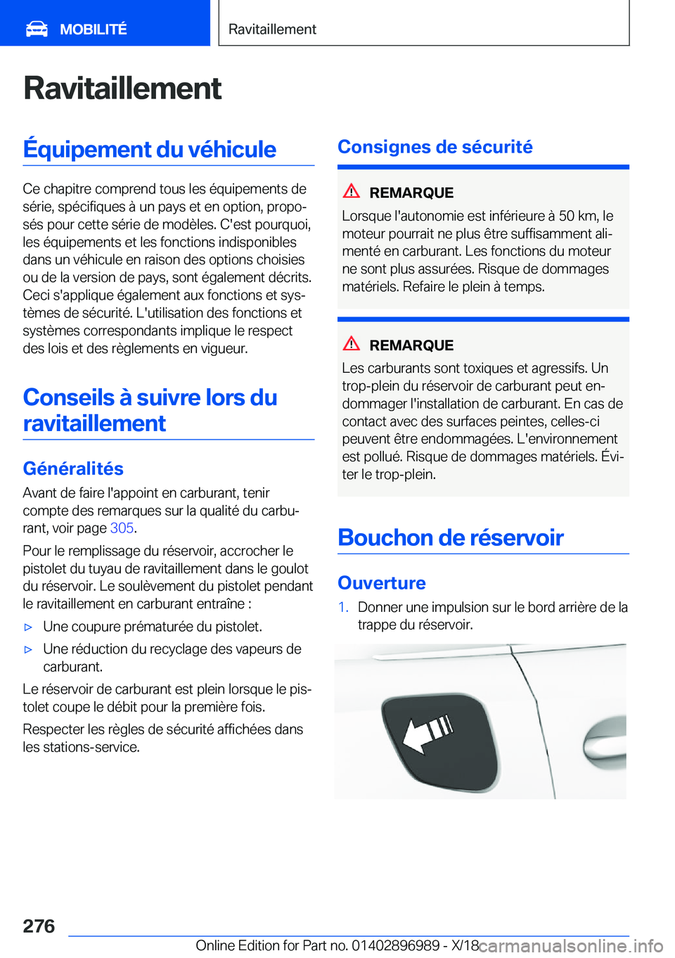 BMW Z4 2019  Notices Demploi (in French) �R�a�v�i�t�a�i�l�l�e�m�e�n�t�