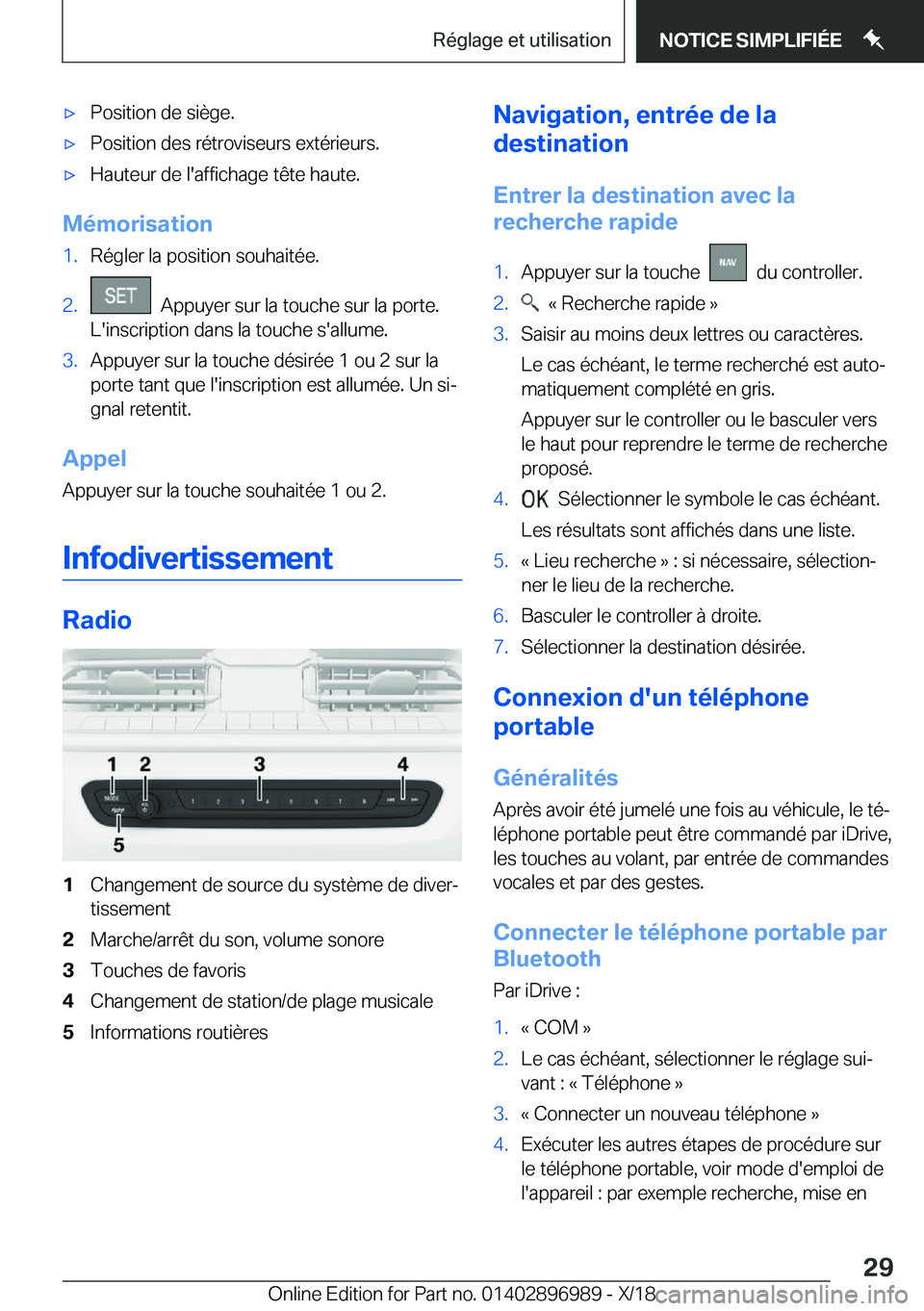 BMW Z4 2019  Notices Demploi (in French) 'x�P�o�s�i�t�i�o�n��d�e��s�i�è�g�e�.'x�P�o�s�i�t�i�o�n��d�e�s��r�é�t�r�o�v�i�s�e�u�r�s��e�x�t�é�r�i�e�u�r�s�.'x�H�a�u�t�e�u�r��d�e��l�'�a�f�f�i�c�h�a�g�e��t�ê�t�e��h�a�u�t