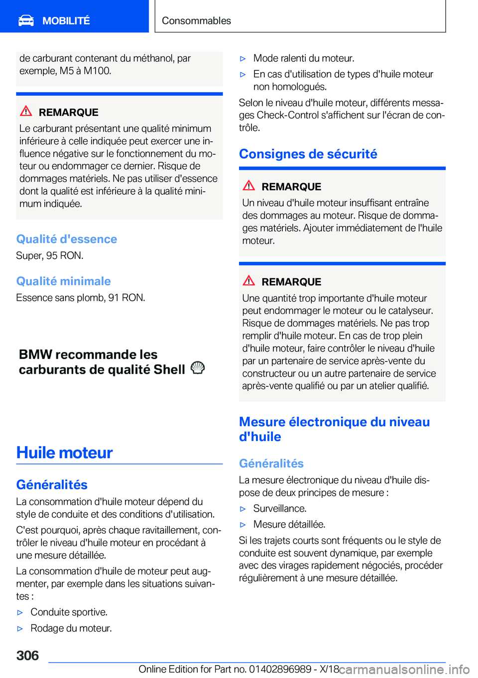 BMW Z4 2019  Notices Demploi (in French) �d�e��c�a�r�b�u�r�a�n�t��c�o�n�t�e�n�a�n�t��d�u��m�é�t�h�a�n�o�l�,��p�a�r�e�x�e�m�p�l�e�,��M�5��